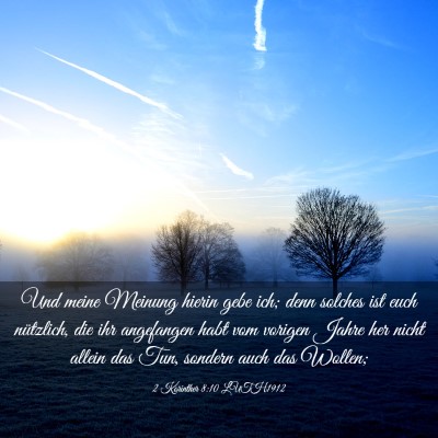 Picture 03 - 2 Korinther 8:10 LUTH1912 - Und meine Meinung hierin gebe ich; denn solches - Bible Verse Picture
