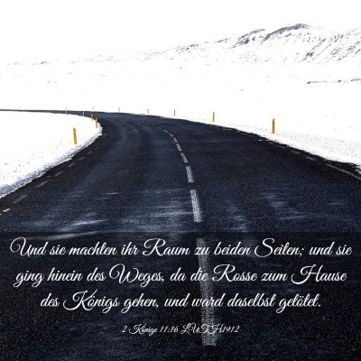 Picture 03 - 2 Könige 11:16 LUTH1912 - Und sie machten ihr Raum zu beiden Seiten; und - Bible Verse Picture