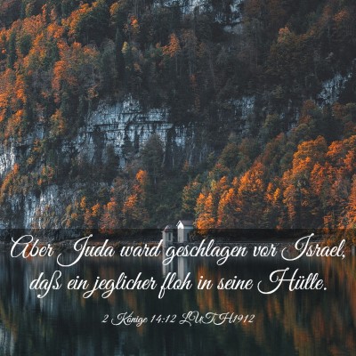 Picture 03 - 2 Könige 14:12 LUTH1912 - Aber Juda ward geschlagen vor Israel, daß ein - Bible Verse Picture