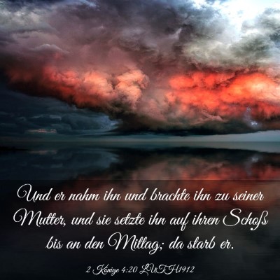 Picture 03 - 2 Könige 4:20 LUTH1912 - Und er nahm ihn und brachte ihn zu seiner Mutter, - Bible Verse Picture