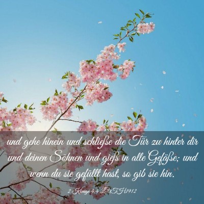 Picture 03 - 2 Könige 4:4 LUTH1912 - und gehe hinein und schließe die Tür zu hinter - Bible Verse Picture