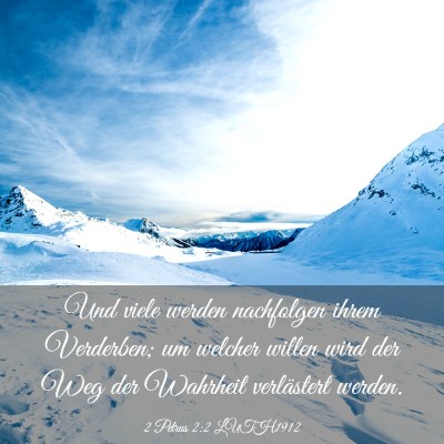 Picture 03 - 2 Petrus 2:2 LUTH1912 - Und viele werden nachfolgen ihrem Verderben; um - Bible Verse Picture
