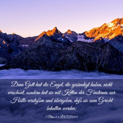 Picture 03 - 2 Petrus 2:4 LUTH1912 - Denn Gott hat die Engel, die gesündigt haben, - Bible Verse Picture