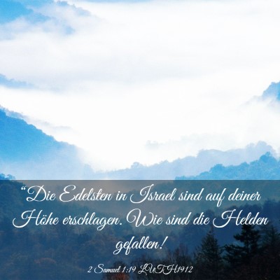 Picture 03 - 2 Samuel 1:19 LUTH1912 - “Die Edelsten in Israel sind auf deiner Höhe - Bible Verse Picture
