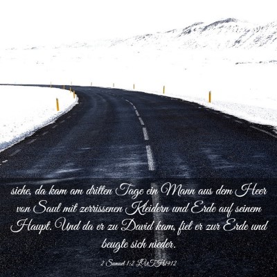 Picture 03 - 2 Samuel 1:2 LUTH1912 - siehe, da kam am dritten Tage ein Mann aus dem - Bible Verse Picture