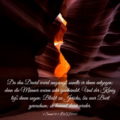 Picture 03 - 2 Samuel 10:5 LUTH1912 - Da das David ward angesagt, sandte er ihnen - Bible Verse Picture