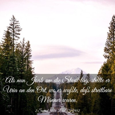 Picture 03 - 2 Samuel 11:16 LUTH1912 - Als nun Joab um die Stadt lag, stellte er Uria an - Bible Verse Picture