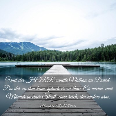 Picture 03 - 2 Samuel 12:1 LUTH1912 - Und der HERR sandte Nathan zu David. Da der zu - Bible Verse Picture