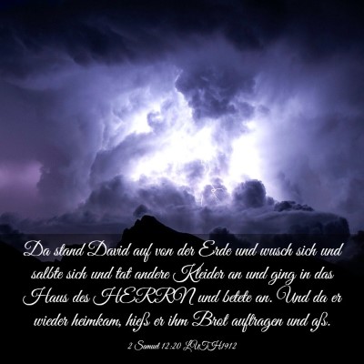 Picture 03 - 2 Samuel 12:20 LUTH1912 - Da stand David auf von der Erde und wusch sich - Bible Verse Picture