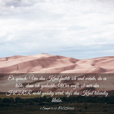 Picture 03 - 2 Samuel 12:22 LUTH1912 - Er sprach: Um das Kind fastete ich und weinte, da - Bible Verse Picture