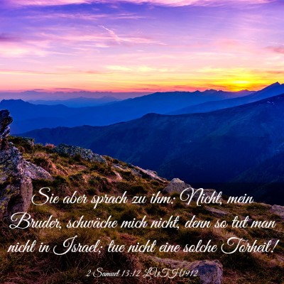 Picture 03 - 2 Samuel 13:12 LUTH1912 - Sie aber sprach zu ihm: Nicht, mein Bruder, - Bible Verse Picture