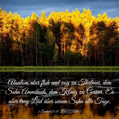 Picture 03 - 2 Samuel 13:37 LUTH1912 - Absalom aber floh und zog zu Thalmai, dem Sohn - Bible Verse Picture