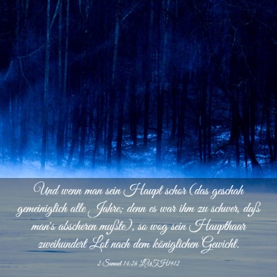 Picture 03 - 2 Samuel 14:26 LUTH1912 - Und wenn man sein Haupt schor (das geschah - Bible Verse Picture