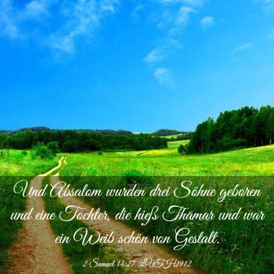 Picture 03 - 2 Samuel 14:27 LUTH1912 - Und Absalom wurden drei Söhne geboren und eine - Bible Verse Picture