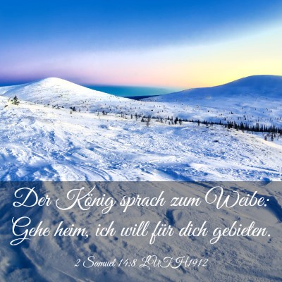Picture 03 - 2 Samuel 14:8 LUTH1912 - Der König sprach zum Weibe: Gehe heim, ich will - Bible Verse Picture