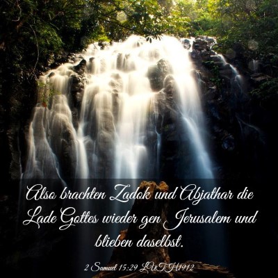 Picture 03 - 2 Samuel 15:29 LUTH1912 - Also brachten Zadok und Abjathar die Lade Gottes - Bible Verse Picture