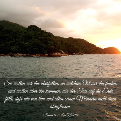 Picture 03 - 2 Samuel 17:12 LUTH1912 - So wollen wir ihn überfallen, an welchem Ort wir - Bible Verse Picture