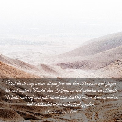 Picture 03 - 2 Samuel 17:21 LUTH1912 - Und da sie weg waren, stiegen jene aus dem - Bible Verse Picture