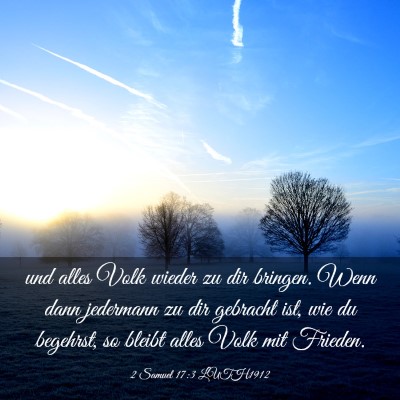 Picture 03 - 2 Samuel 17:3 LUTH1912 - und alles Volk wieder zu dir bringen. Wenn dann - Bible Verse Picture