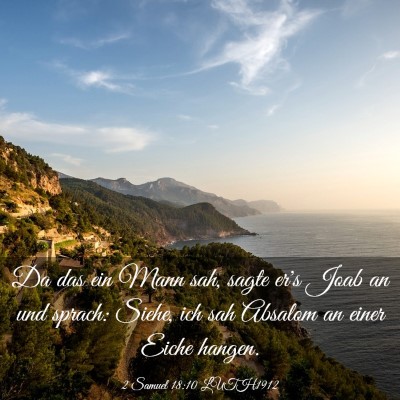 Picture 03 - 2 Samuel 18:10 LUTH1912 - Da das ein Mann sah, sagte er's Joab an und - Bible Verse Picture