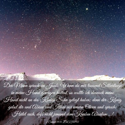 Picture 03 - 2 Samuel 18:12 LUTH1912 - Der Mann sprach zu Joab: Wenn du mir tausend - Bible Verse Picture