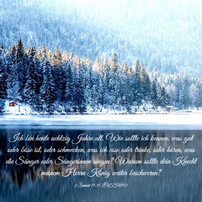Picture 03 - 2 Samuel 19:35 LUTH1912 - Ich bin heute achtzig Jahre alt. Wie sollte ich - Bible Verse Picture