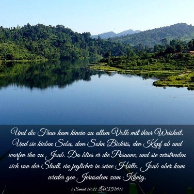 Picture 03 - 2 Samuel 20:22 LUTH1912 - Und die Frau kam hinein zu allem Volk mit ihrer - Bible Verse Picture