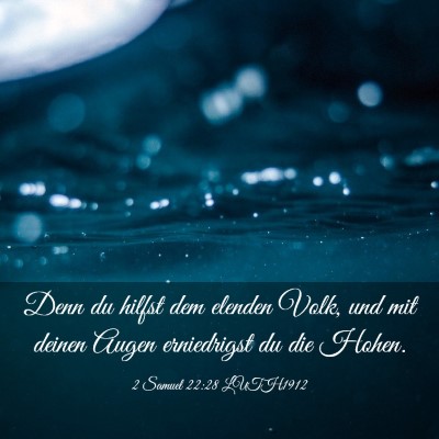 Picture 03 - 2 Samuel 22:28 LUTH1912 - Denn du hilfst dem elenden Volk, und mit deinen - Bible Verse Picture