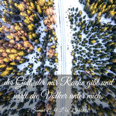 Picture 03 - 2 Samuel 22:48 LUTH1912 - der Gott, der mir Rache gibt und wirft die - Bible Verse Picture