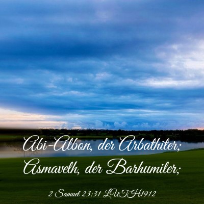 Picture 03 - 2 Samuel 23:31 LUTH1912 - Abi-Albon, der Arbathiter; Asmaveth, der - Bible Verse Picture