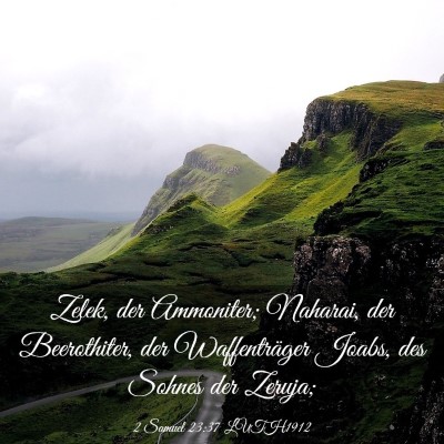 Picture 03 - 2 Samuel 23:37 LUTH1912 - Zelek, der Ammoniter; Naharai, der Beerothiter, - Bible Verse Picture