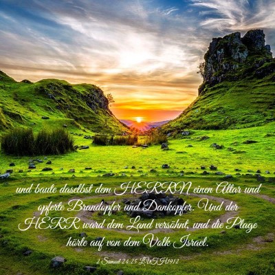 Picture 03 - 2 Samuel 24:25 LUTH1912 - und baute daselbst dem HERRN einen Altar und - Bible Verse Picture