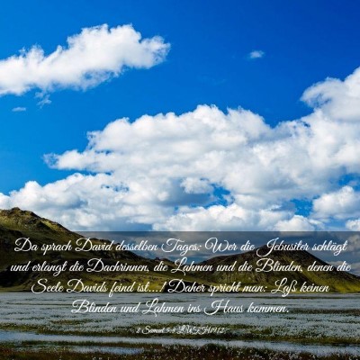 Picture 03 - 2 Samuel 5:8 LUTH1912 - Da sprach David desselben Tages: Wer die - Bible Verse Picture