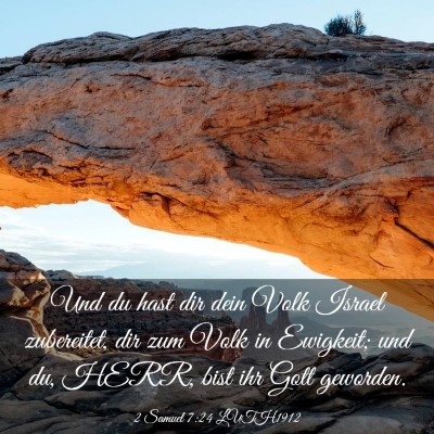 Picture 03 - 2 Samuel 7:24 LUTH1912 - Und du hast dir dein Volk Israel zubereitet, dir - Bible Verse Picture