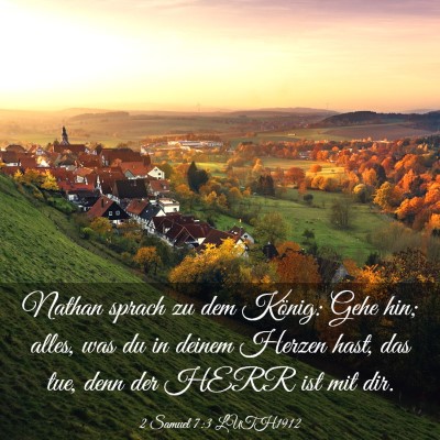Picture 03 - 2 Samuel 7:3 LUTH1912 - Nathan sprach zu dem König: Gehe hin; alles, was - Bible Verse Picture
