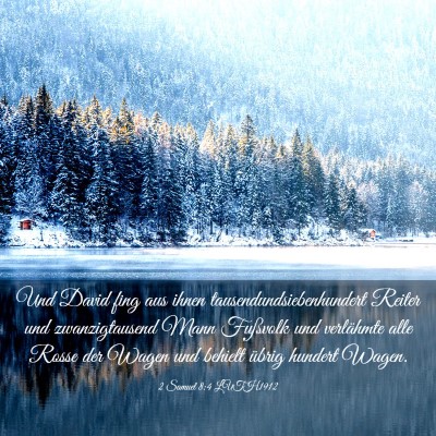 Picture 03 - 2 Samuel 8:4 LUTH1912 - Und David fing aus ihnen tausendundsiebenhundert - Bible Verse Picture