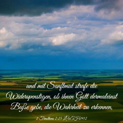 Picture 03 - 2 Timotheus 2:25 LUTH1912 - und mit Sanftmut strafe die Widerspenstigen, ob - Bible Verse Picture