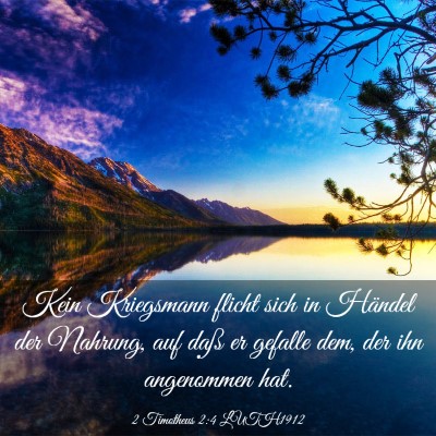 Picture 03 - 2 Timotheus 2:4 LUTH1912 - Kein Kriegsmann flicht sich in Händel der - Bible Verse Picture