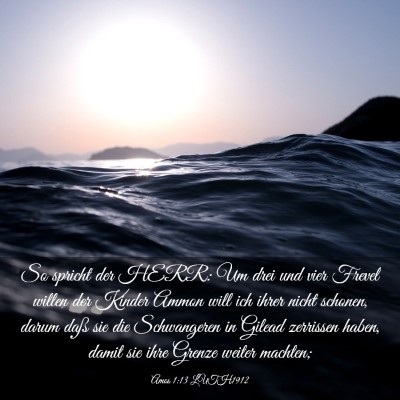Picture 03 - Amos 1:13 LUTH1912 - So spricht der HERR: Um drei und vier Frevel - Bible Verse Picture