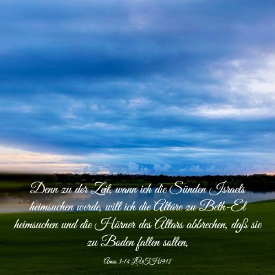 Picture 03 - Amos 3:14 LUTH1912 - Denn zu der Zeit, wann ich die Sünden Israels - Bible Verse Picture