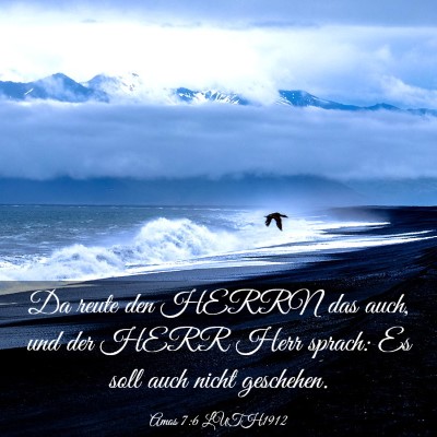 Picture 03 - Amos 7:6 LUTH1912 - Da reute den HERRN das auch, und der HERR Herr - Bible Verse Picture