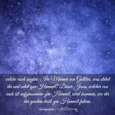 Picture 03 - Apostelgeschichte 1:11 LUTH1912 - welche auch sagten: Ihr Männer von Galiläa, was - Bible Verse Picture