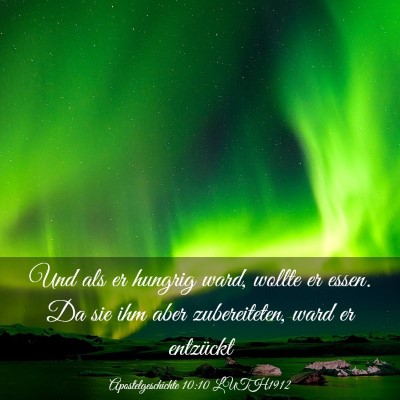 Picture 03 - Apostelgeschichte 10:10 LUTH1912 - Und als er hungrig ward, wollte er essen. Da sie - Bible Verse Picture