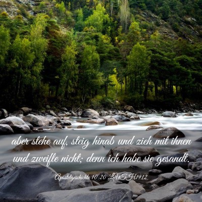 Picture 03 - Apostelgeschichte 10:20 LUTH1912 - aber stehe auf, steig hinab und zieh mit ihnen - Bible Verse Picture