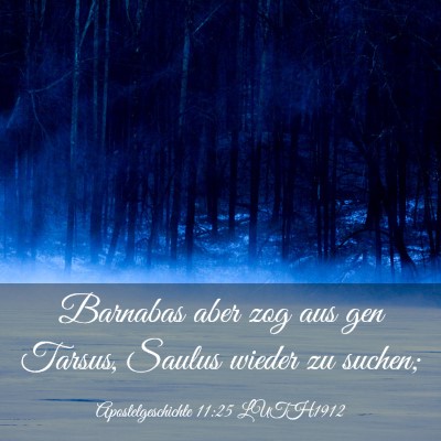 Picture 03 - Apostelgeschichte 11:25 LUTH1912 - Barnabas aber zog aus gen Tarsus, Saulus wieder - Bible Verse Picture