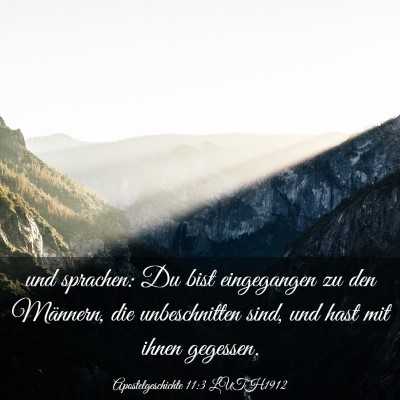 Picture 03 - Apostelgeschichte 11:3 LUTH1912 - und sprachen: Du bist eingegangen zu den - Bible Verse Picture