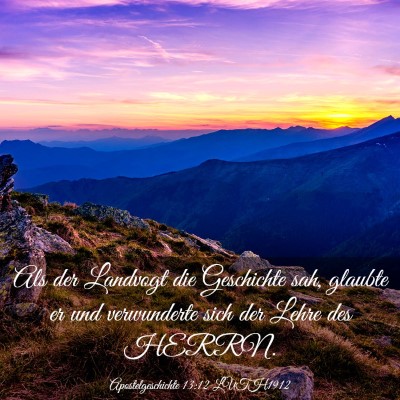 Picture 03 - Apostelgeschichte 13:12 LUTH1912 - Als der Landvogt die Geschichte sah, glaubte er - Bible Verse Picture