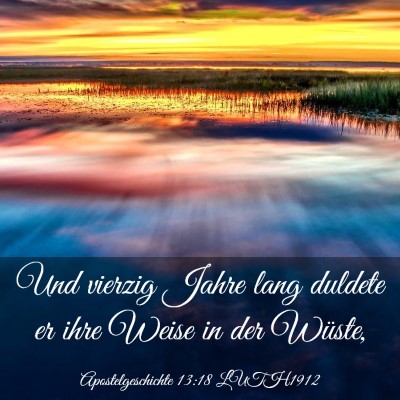 Picture 03 - Apostelgeschichte 13:18 LUTH1912 - Und vierzig Jahre lang duldete er ihre Weise in - Bible Verse Picture