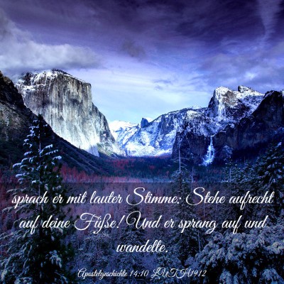 Picture 03 - Apostelgeschichte 14:10 LUTH1912 - sprach er mit lauter Stimme: Stehe aufrecht auf - Bible Verse Picture