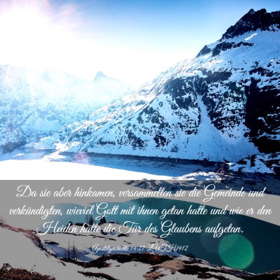 Picture 03 - Apostelgeschichte 14:27 LUTH1912 - Da sie aber hinkamen, versammelten sie die - Bible Verse Picture